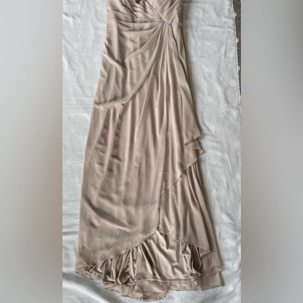 NWT - Blush Color Ruched Asymmetrical Gown with Sweetheart Neckline - Size 16. - Picture 8 of 13